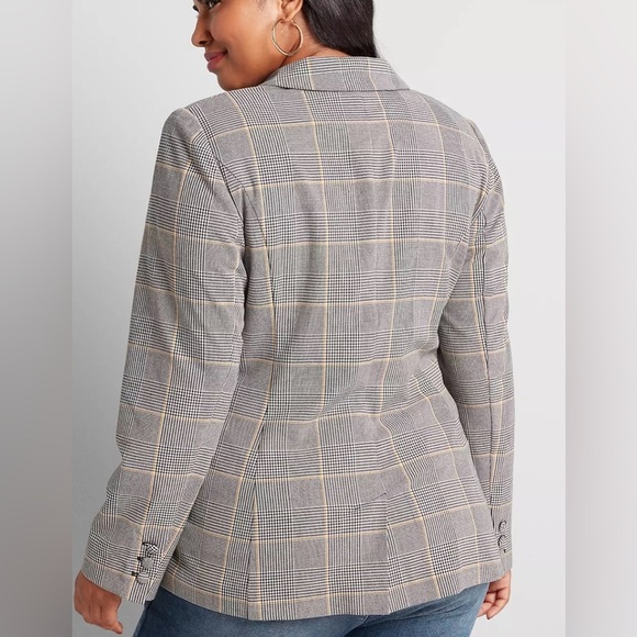 NWT Lane Bryant Double Breasted Plaid Blazer in Bastille Plaid Sz 18 - Picture 2 of 13